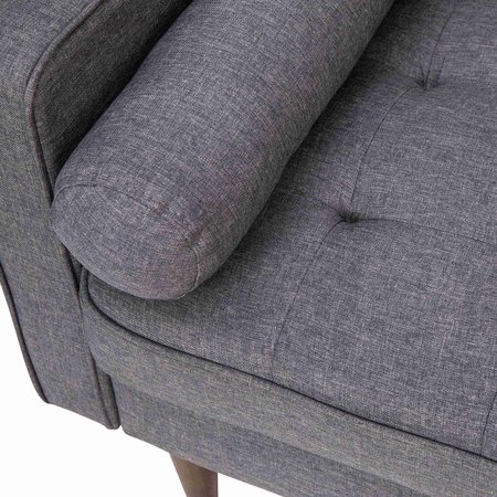 Flash Furniture Dark Gray Faux Linen Upholstered Tufted Sofa IS-PS100-DKGY-GG